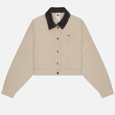 Женская демисезонная куртка adidas Originals Canvas Track, цвет бежевый