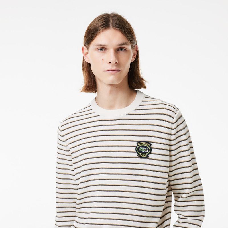 Хлопковый свитер Lacoste с круглым вырезом 3