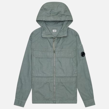 Мужская рубашка C.P. Company Micro-Reps Hooded Lens, цвет зелёный