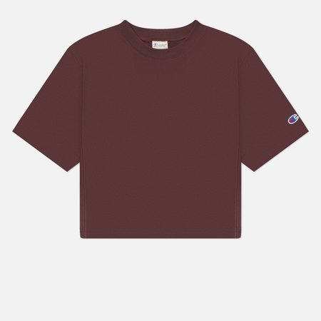 Женская футболка Champion Reverse Weave Pinnacle Cropped Heavyweight Cotton Jersey, цвет коричневый