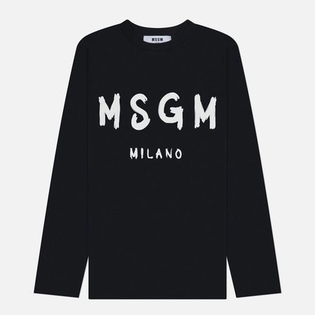 Женский лонгслив MSGM MSGM Milano Logo, цвет чёрный