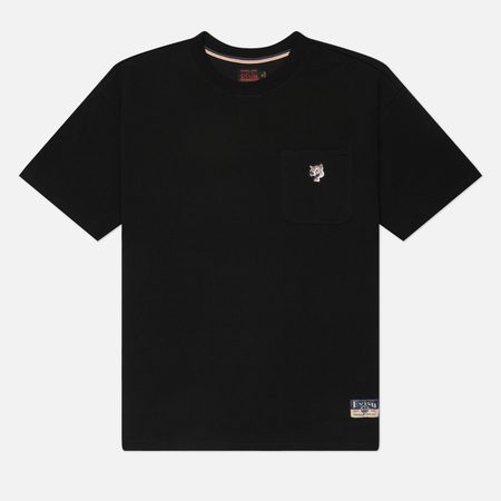 Мужская футболка Evisu Heritage Leopard Embroidery Badge Patch Pocket, цвет чёрный