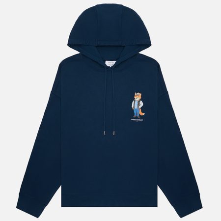 Мужская толстовка Maison Kitsune Dressed Fox Oversize Hoodie, цвет синий