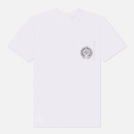 Мужская футболка Chrome Hearts Hong Kong Horseshoe Pocket, цвет белый