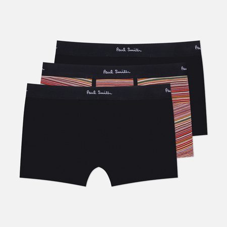 Комплект мужских трусов Paul Smith Organic Cotton Black Mixed Stripe Boxer Briefs 3-Pack, цвет комбинированный