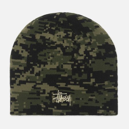 Шапка Stussy Basic Digi Camo Skullcap, цвет зелёный