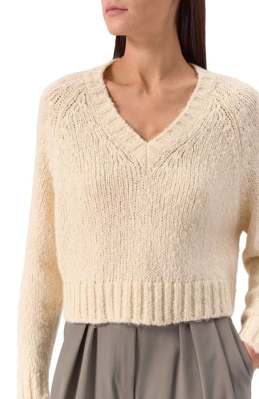 Свитер из хлопка и шерсти Weekend Max Mara 5