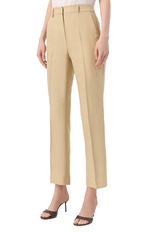 Брюки из хлопка и льна Weekend Max Mara 3