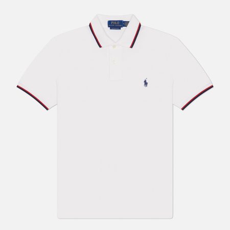 Мужское поло Polo Ralph Lauren Custom Slim Fit Lightweight Mesh, цвет белый