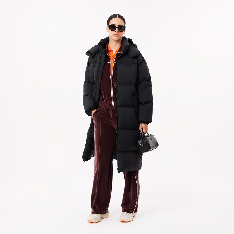 Женский длинный пуховик Lacoste с капюшоном 4