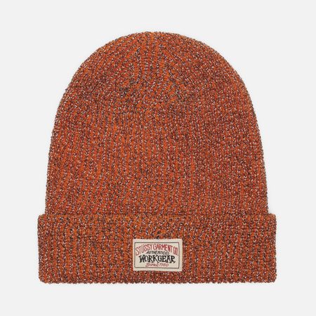 Шапка Stussy Cuff Reflective Yarn, цвет оранжевый