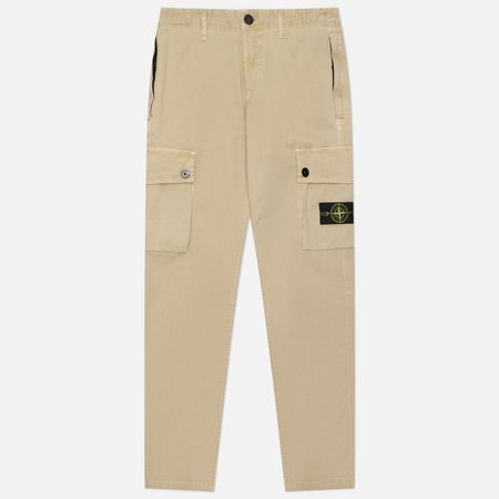 Мужские брюки Stone Island Stretch Organic Broken Twill Cotton Old Effect Slim, цвет бежевый