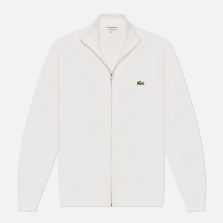 Мужской свитер Lacoste Stand-Up Collar Organic Cotton Zippered, цвет белый