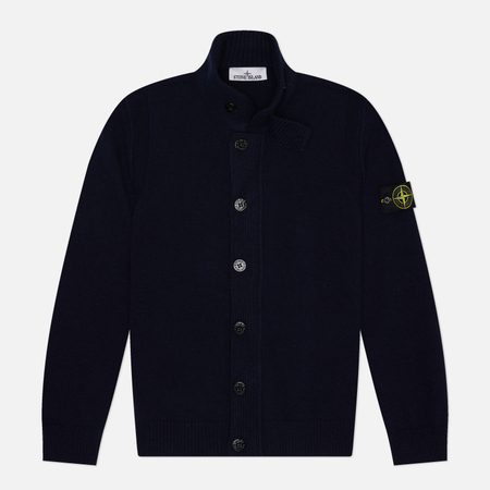 Мужской свитер Stone Island Lambswool Button-Up, цвет синий