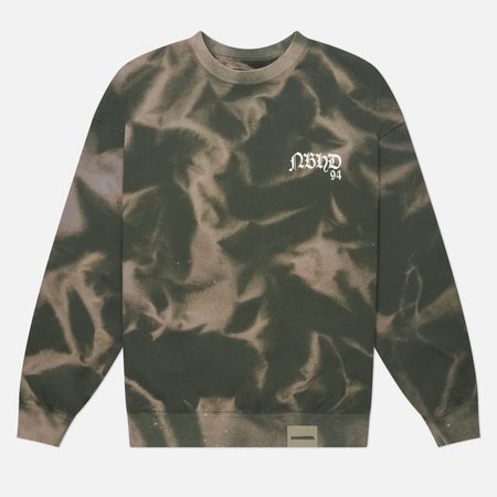 Мужская толстовка Neighborhood Tie-Dye Crewneck, цвет оливковый