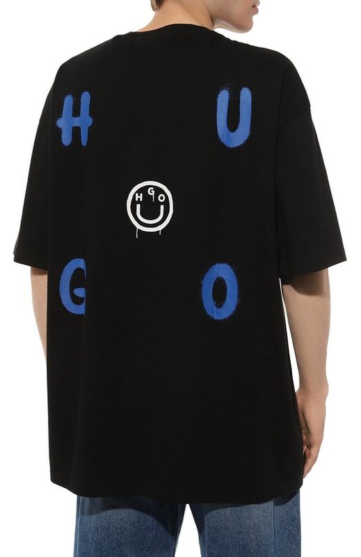 Хлопковая футболка HUGO Blue 4