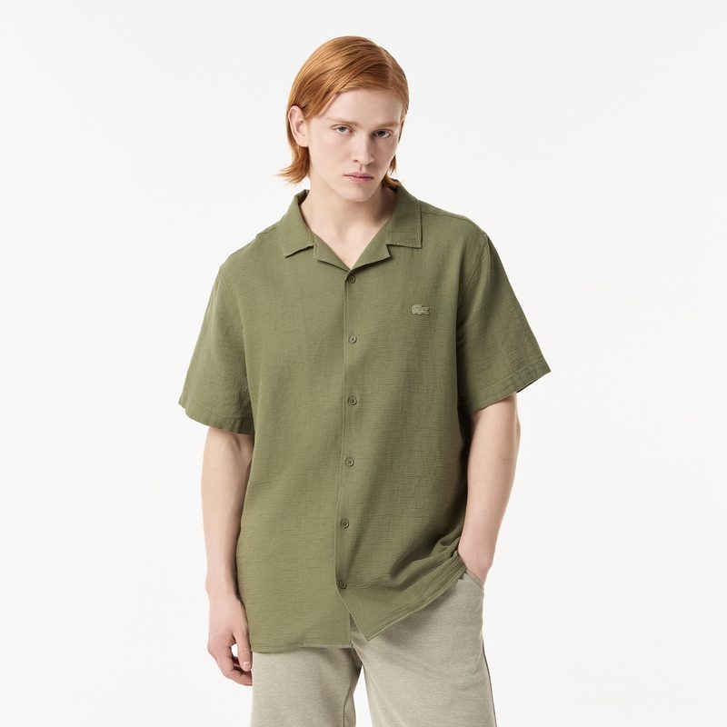 Мужская хлопковая рубашка Lacoste свободного кроя