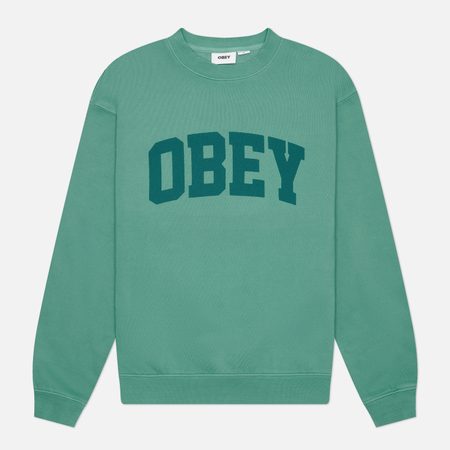 Мужская толстовка OBEY Collegiate Pigment Crewneck, цвет зелёный