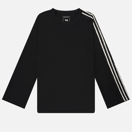 Мужской лонгслив Y-3 Raw Edge 3-Stripes, цвет чёрный