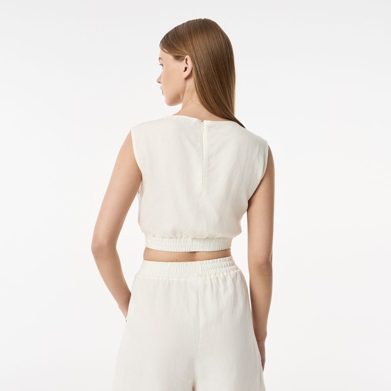 Женская лёгкая рубашка Lacoste из смеси льна 2