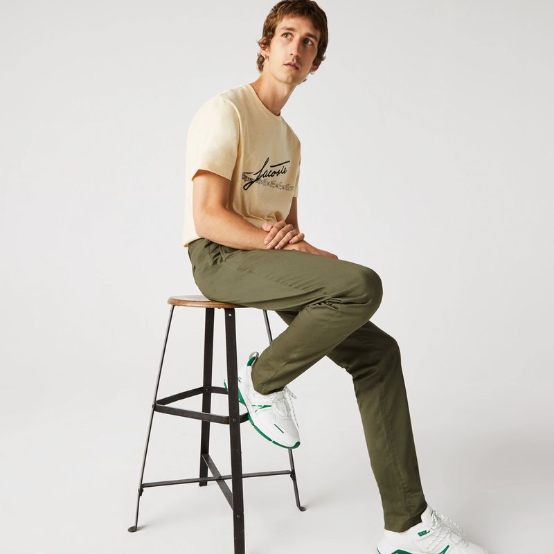 Мужские классические брюки - чинос Lacoste приталенного кроя из хлопка 4
