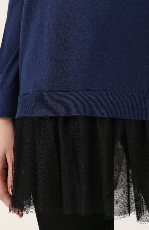 Пуловер из смеси кашемира и шелка с оборкой REDVALENTINO 5
