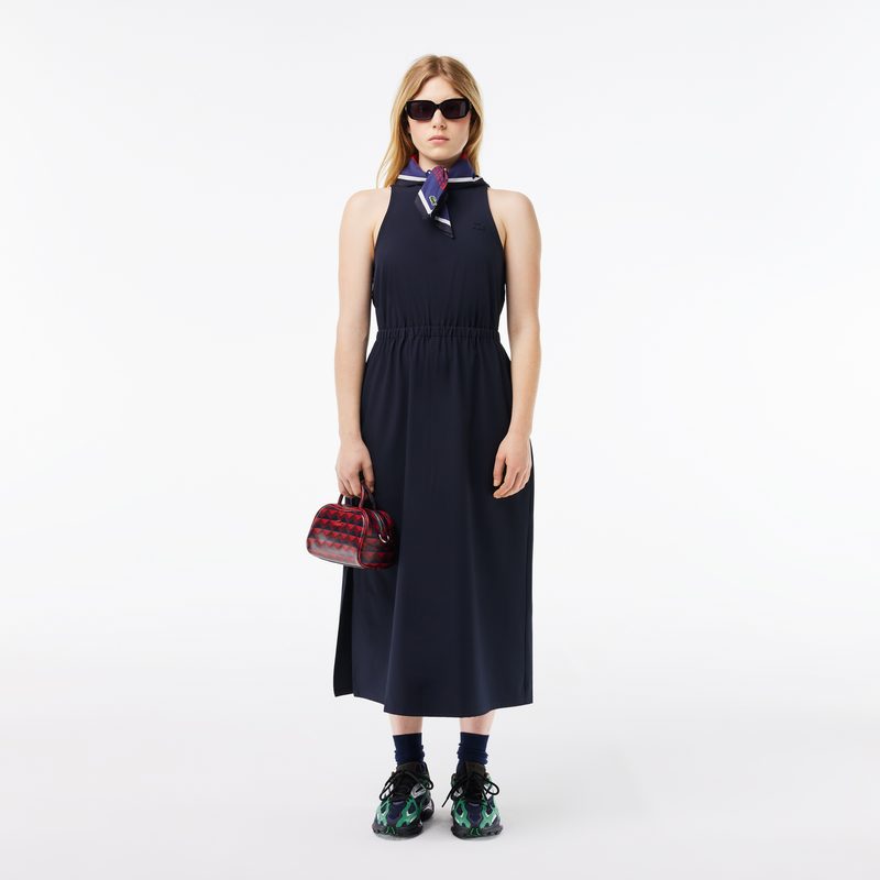 Женское платье-миди Lacoste с вырезом и эластичным поясом 3