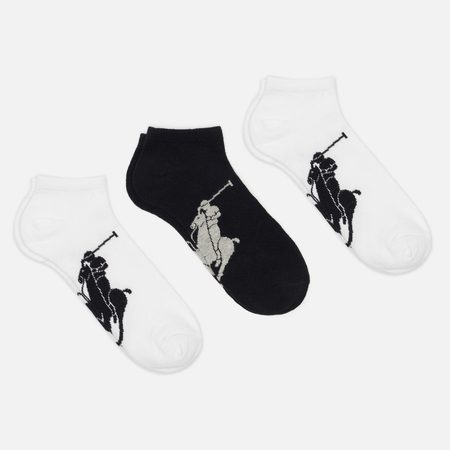 Комплект носков Polo Ralph Lauren Big Pony Low 3-Pack, цвет белый