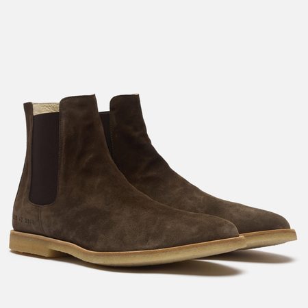 Мужские ботинки Common Projects Chelsea Suede, цвет коричневый