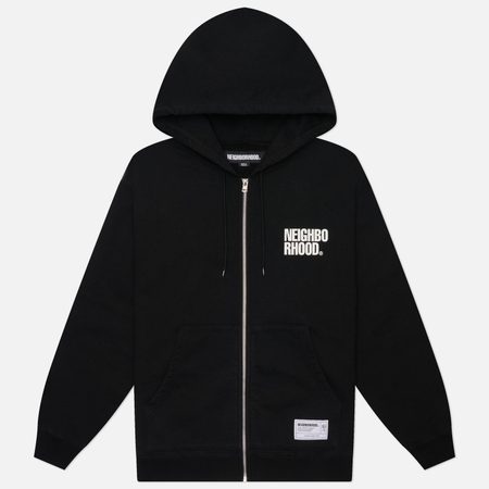 Мужская толстовка Neighborhood Classic Logo Zip Hoodie, цвет чёрный