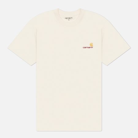 Мужская футболка Carhartt WIP American Script, цвет бежевый