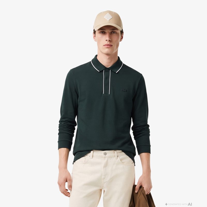 Мужская рубашка-поло Lacoste с длинным рукавом