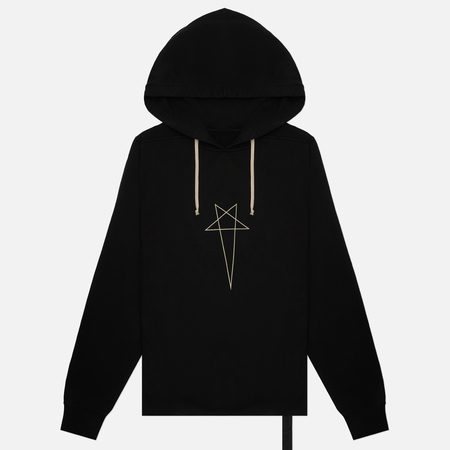 Мужская толстовка Rick Owens DRKSHDW Concordians Oversized Hoodie Pentagram Print, цвет чёрный