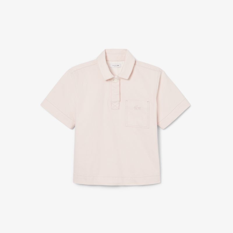 Женская рубашка-поло Lacoste свободного кроя из огранического хлопка 5