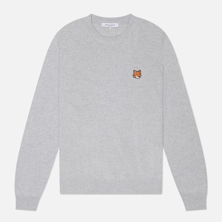 Мужской свитер Maison Kitsune Fox Head Merino Regular, цвет серый