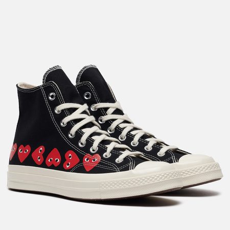 Кеды Converse x Comme des Garcons Play Chuck 70 Multi Heart Hi, цвет чёрный