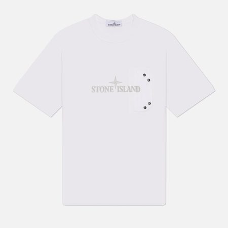 Мужская футболка Stone Island Pocket Detail Logo, цвет белый