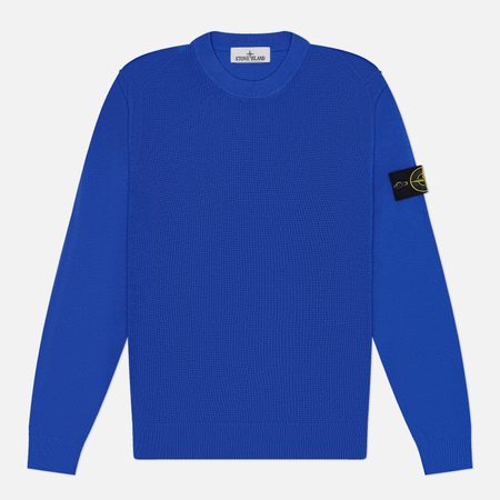 Мужской свитер Stone Island Micro Stitch Soft Organic Cotton Loose, цвет синий