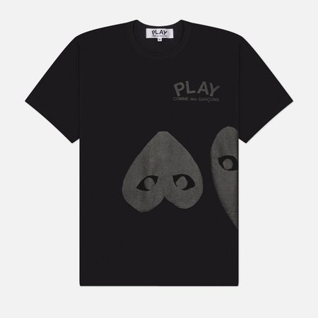 Мужская футболка Comme des Garcons Play Inverted Big Tonal Heart, цвет чёрный