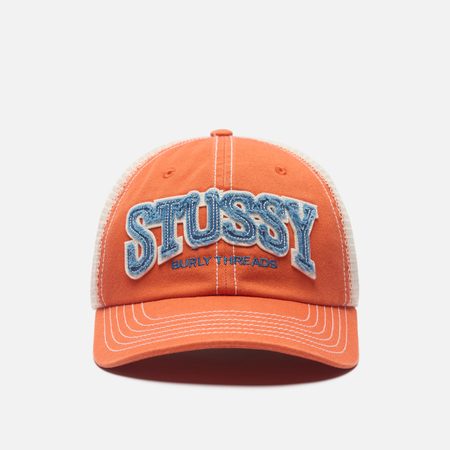 Кепка Stussy Burly Threads Trucker, цвет оранжевый