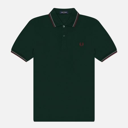 Мужское поло Fred Perry M3600 Twin Tipped, цвет зелёный