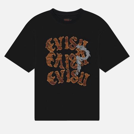 Мужская футболка Evisu Heritage Distressed Camo Evisu, цвет чёрный