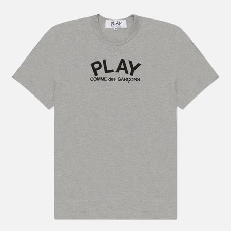 Мужская футболка Comme des Garcons Play Oversized Back Logo Print, цвет серый