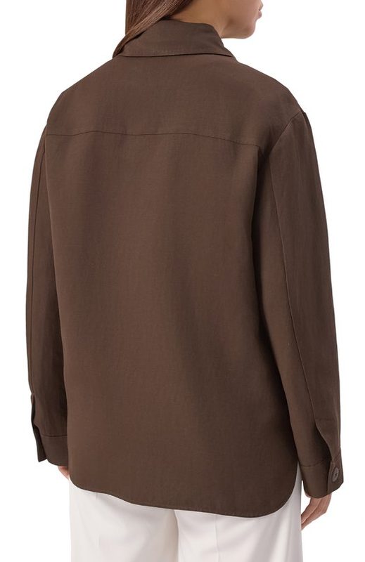 Рубашка из вискозы и льна Max Mara Studio 4
