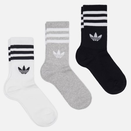Комплект носков adidas Originals 3-Stripes Crew, цвет комбинированный