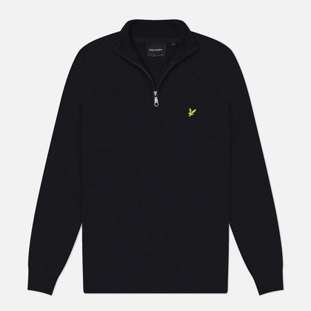 Мужской свитер Lyle & Scott Cotton Merino Quarter Zip, цвет синий