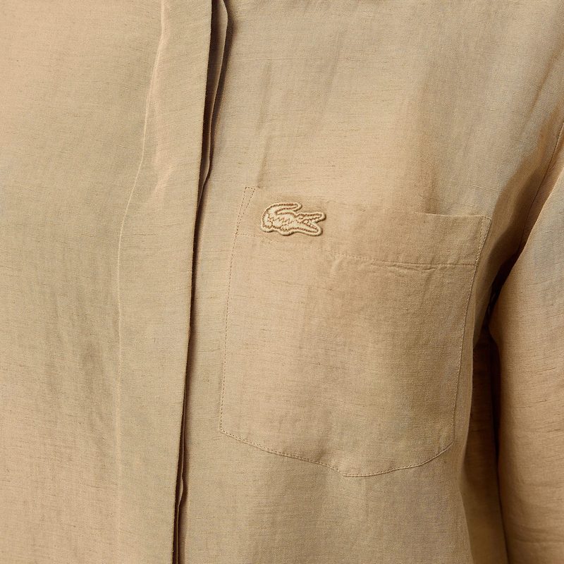 Женская лёгкая рубашка Lacoste из льна 5