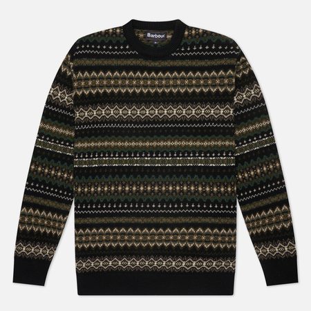 Мужской свитер Barbour Case Fairisle Crew, цвет чёрный