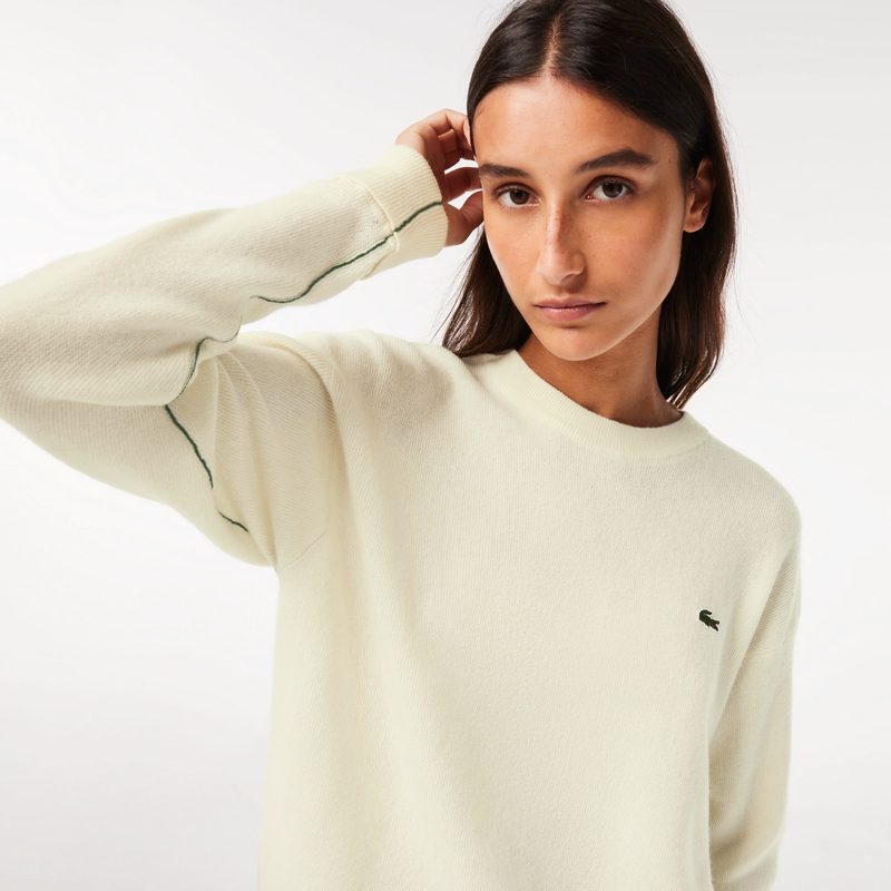 Женский шерстяной свитер Lacoste с круглым вырезом 5
