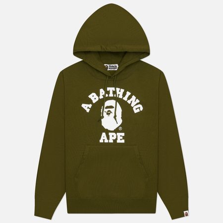 Мужская толстовка A Bathing Ape College Hoodie, цвет оливковый